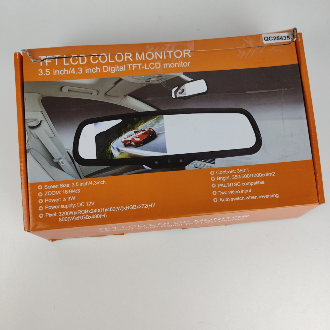 Monitor Retrovisor TFT LCD para Câmara de Marcha-atrás 3.5/4.3 Polegadas