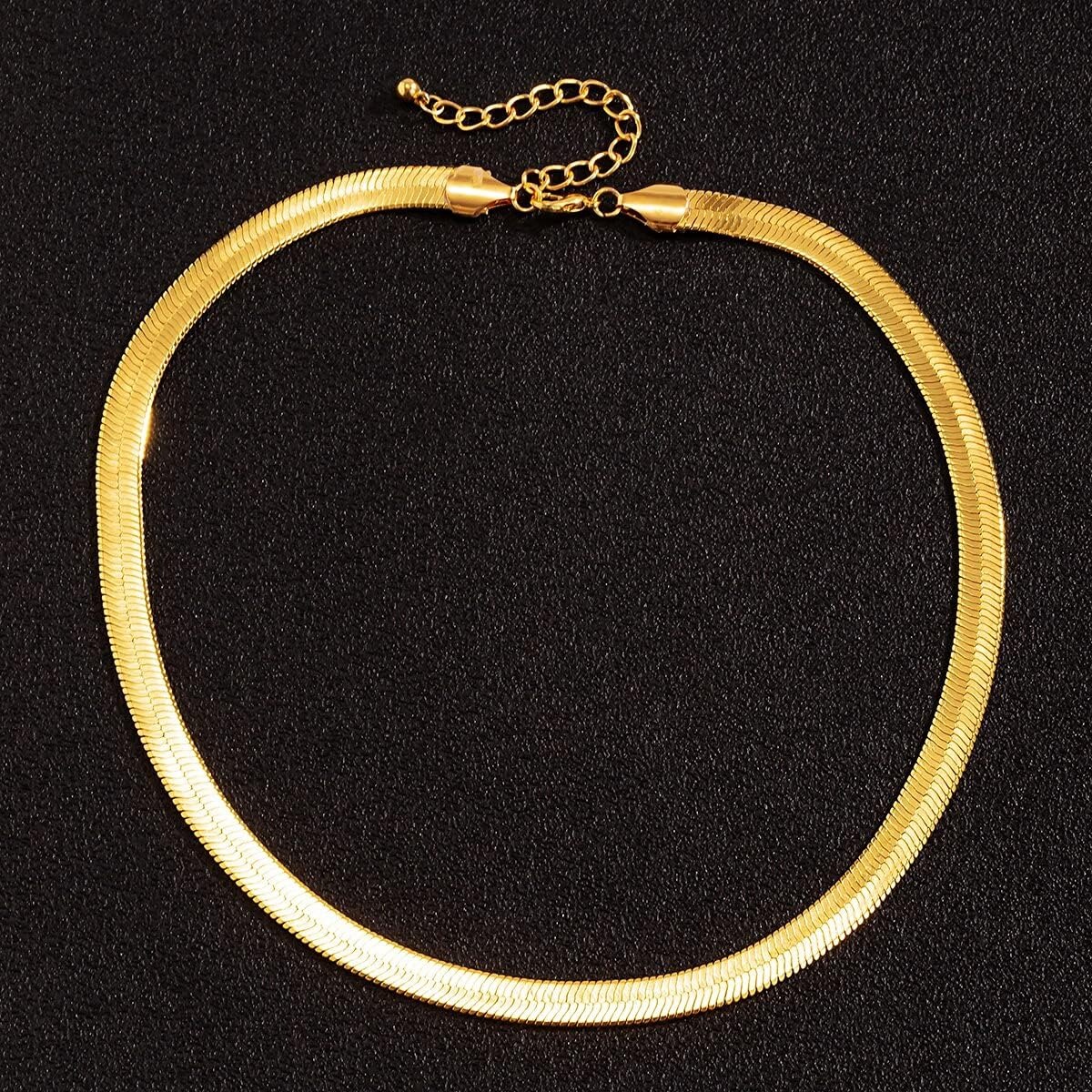 Colar de Corrente Elos Grossos Punk Hip Hop Dourado