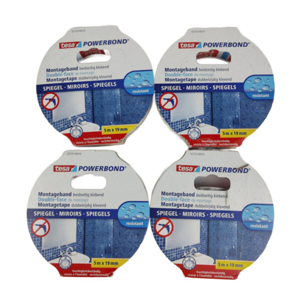 (4Uni.) Fita Adesiva Dupla Face para Espelhos Tesa Powerbond 5 M X 19 mm