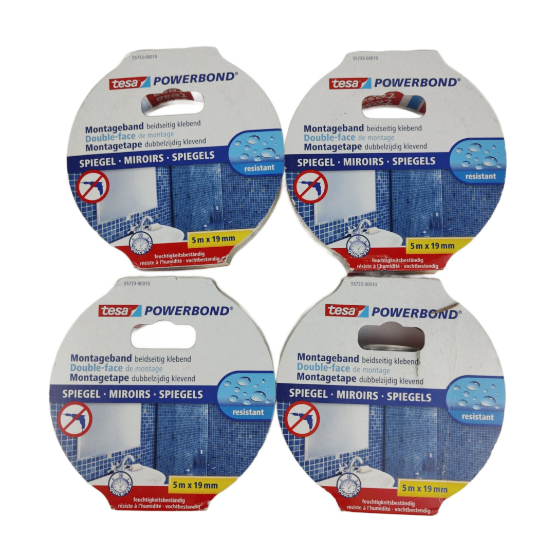 (4Uni.) Fita Adesiva Dupla Face para Espelhos Tesa Powerbond 5 M X 19 mm