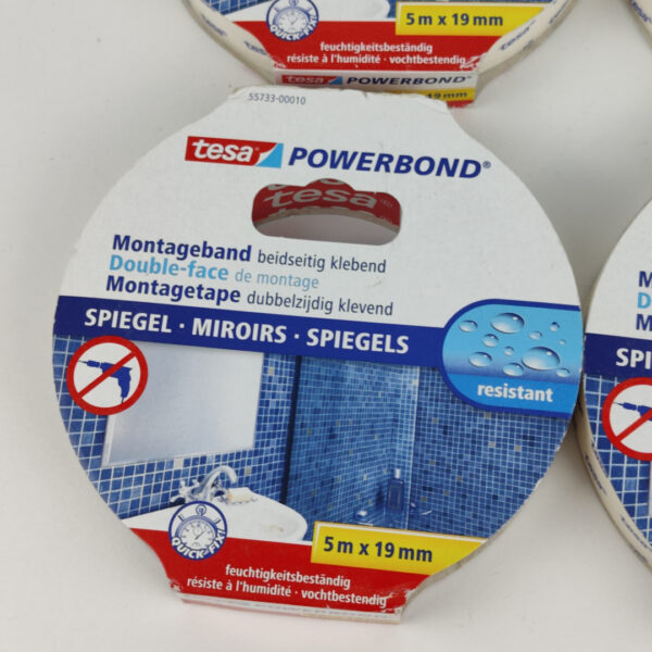 (4Uni.) Fita Adesiva Dupla Face para Espelhos Tesa Powerbond 5 M X 19 mm