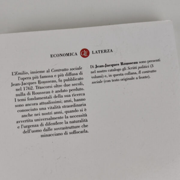 Livro Educação Emilio (Italiano) - Jean-jacques Rousseau