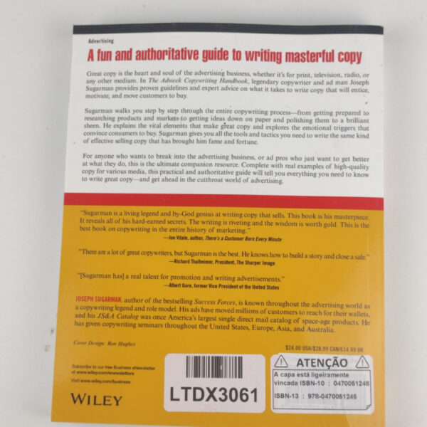 F126X4007_1782597059768_9 Livro Copywriting Handbook Inglês - Joseph Sugarman