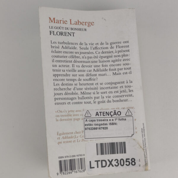Livro Romance Florent Português - Marie Laberge