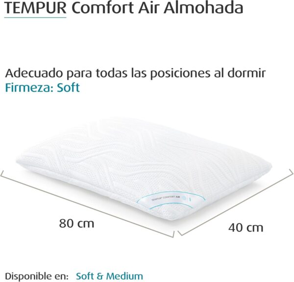 Almofada TEMPUR Comfort Air Soft 80 X 40 cm Suave e Transpirável
