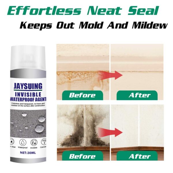 (6x30ml) Spray Impermeabilizante Multiuso Invisível para Fissuras Mighty Sealant JAWSEU