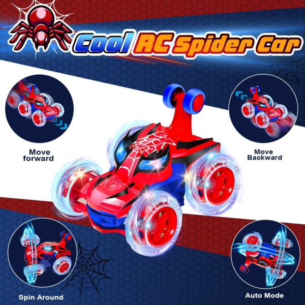 E126X3043_1777935044274_4 Carro Telecomandado Spider Monster Stunt 360° com Luzes LED - Vermelho