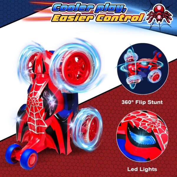 E126X3043_1777935044274_6 Carro Telecomandado Spider Monster Stunt 360° com Luzes LED - Vermelho