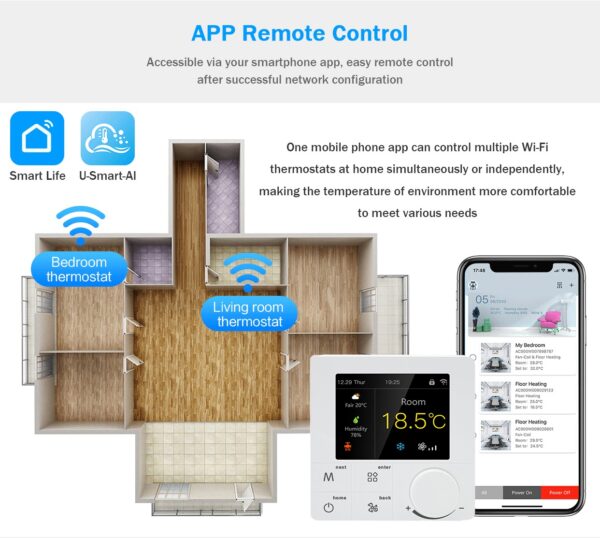 E126X3118_1778080480016_1 Termostato Inteligente Tuya WiFi Programável R8C.716 Piso Radiante