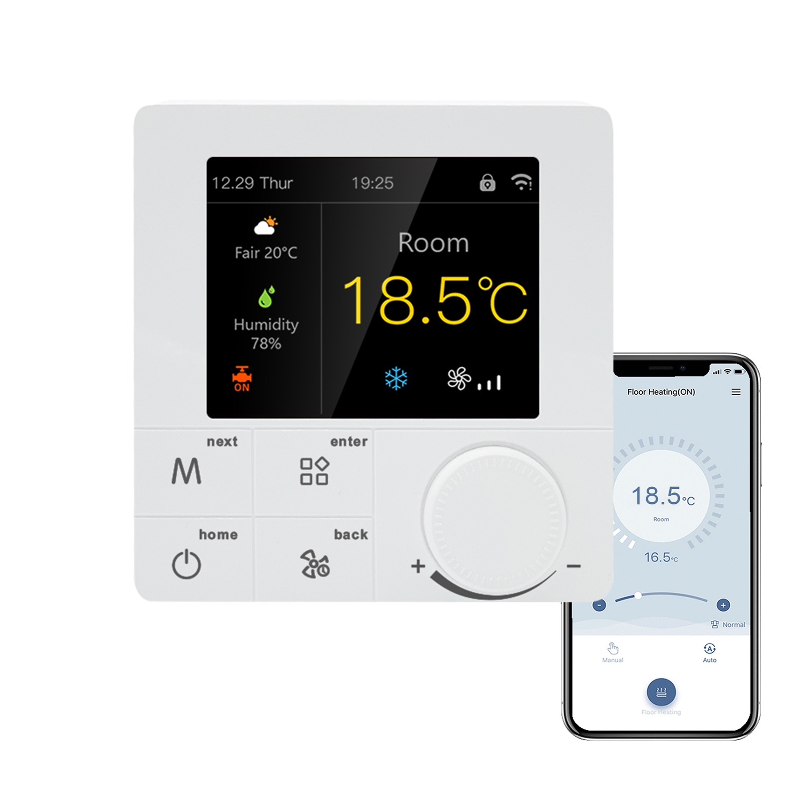 Termostato Inteligente Tuya WiFi Programável R8C.716 Piso Radiante