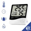 (Pack 2) Termómetro Digital com Higrómetro e Relógio Ecrã LCD - Branco