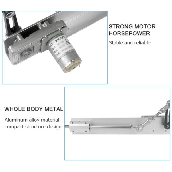 Atuador Linear Telescópico 60-200mm 230RPM Ventosa e Suporte 24V