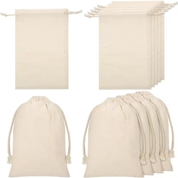 E126X3159_1778149687544_3 (15x20 cm) 50 Sacos de Lona com Cordão para Joias e Brindes - Bege