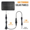 Kit Painel e Bateria Solar para Fitas Led 12V 24V Painel 6W 8 Modos 3m - Preto