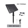 Kit Painel e Bateria Solar para Fitas Led 12V 24V Painel 6W 8 Modos 3m - Preto