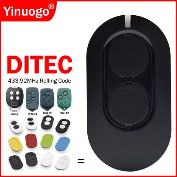 E126X3271_paste_1778883557309_1 (x2) Comando de Garagem Ditec ZEN 433.92MHz Rolling Code GOL4 BIXLP2 - Preto