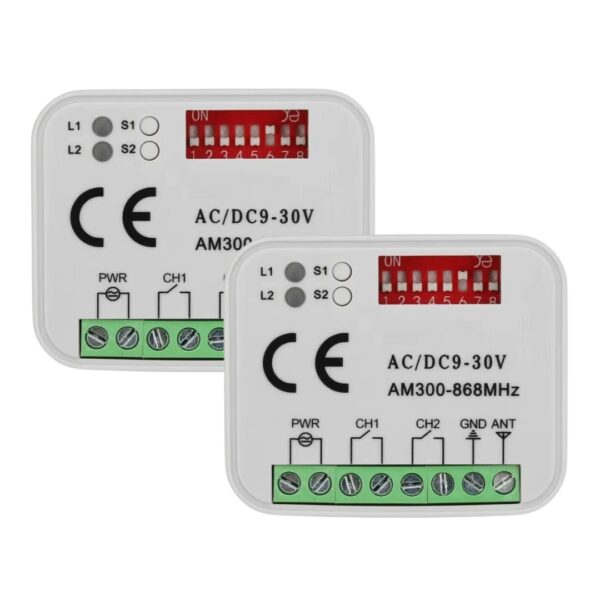 E126X3274_1778883861816_0 (x2) Receptor Universal de Garagem 300-868MHz 9-30V - Preto