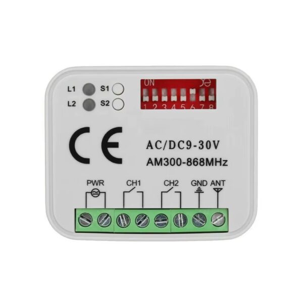 E126X3274_paste_1778883790123_6 (x2) Receptor Universal de Garagem 300-868MHz 9-30V - Preto
