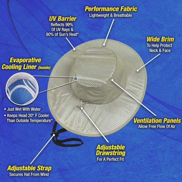 Chapéu de Sol Refrigeração Evaporativa e Proteção UV Arctic Air Arctic Hat