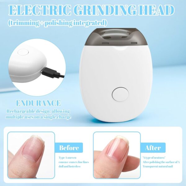 (Pack de 2) Corta-unhas Elétrico Dongcill D82 com Luz LED e 3 Velocidades - Branco