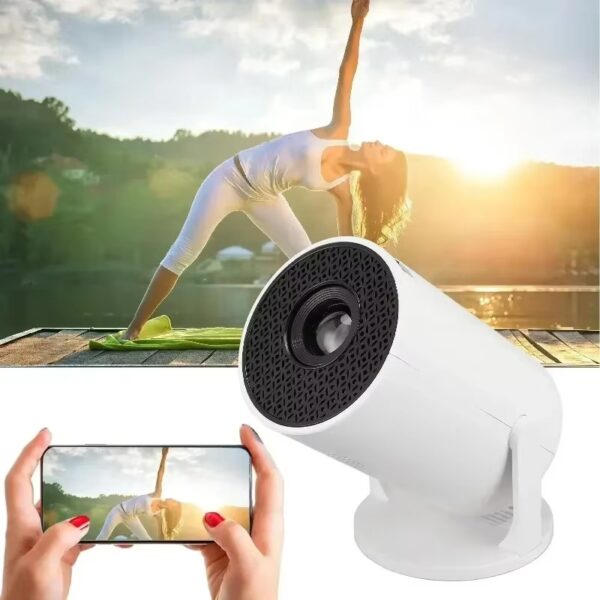 Mini Projetor Inteligente HY300 Android 13 Suporte 4K WiFi 6 BT5.0 - Branco