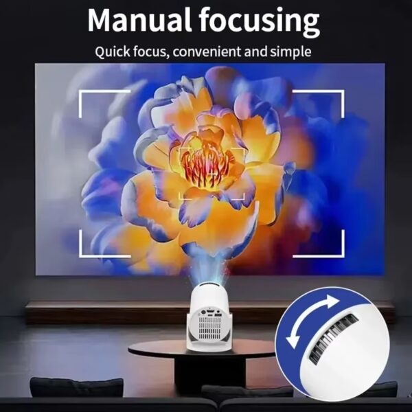 Mini Projetor Inteligente HY300 Android 13 Suporte 4K WiFi 6 BT5.0 - Branco