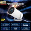 Mini Projetor Inteligente HY300 Android 13 Suporte 4K WiFi 6 BT5.0 - Branco
