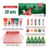 Conjunto de Natal para Mãos e Lábios 20 Unidades com Saco e Cartão