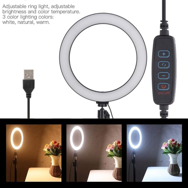 E126X3520_paste_1779108936423_1 Pack Anel de Luz LED 26cm com Tripé Dobrável e Vários acessórios com 3 Modos de Luz
