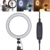 Pack Anel de Luz LED 26cm com Tripé Dobrável e Vários acessórios com 3 Modos de Luz
