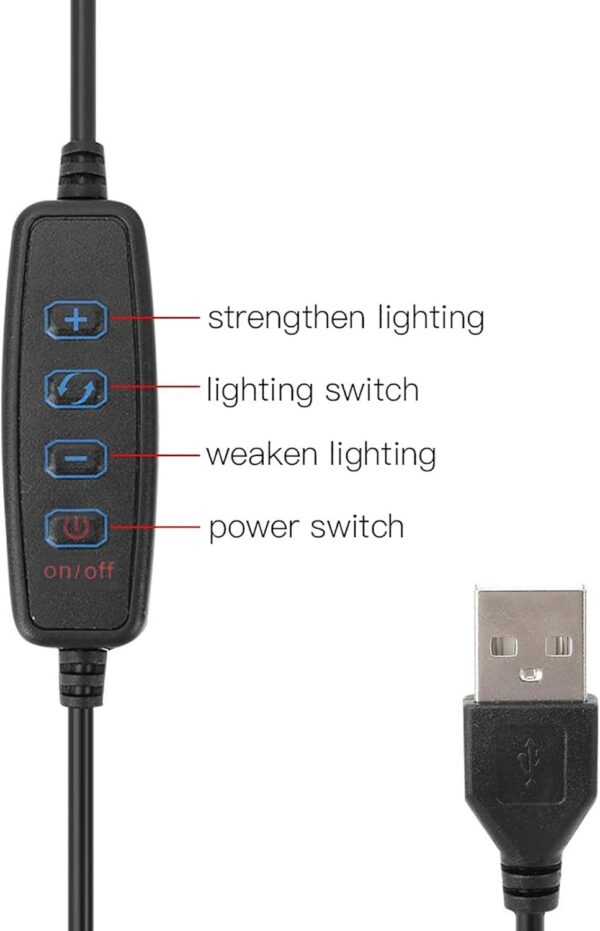 Pack Anel de Luz LED 26cm com Tripé Dobrável e Vários acessórios com 3 Modos de Luz