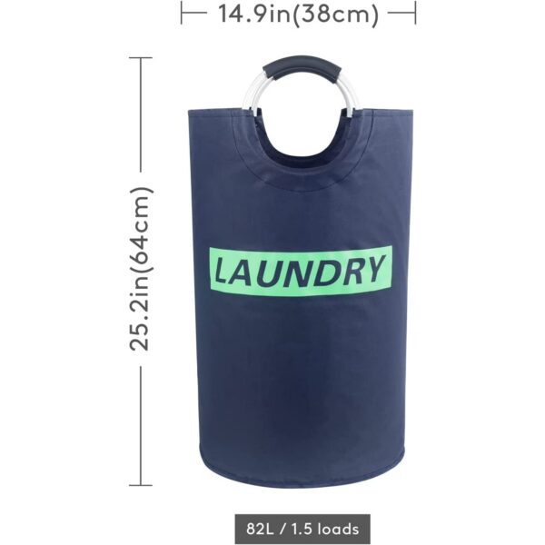 E126X3608_1779144025050_4 (2 Uni.) Cesto de Roupa Suja Dobrável 82L Tecido Oxford Resistente Lifewit Pegas EVA 38x64 cm