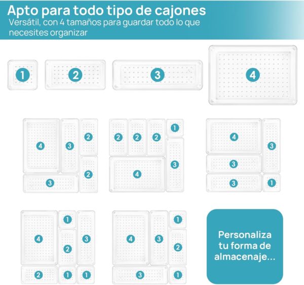 E126X3644_paste_1779272315369_5 50 Organizadores de Gavetas Transparente Casa de Banho Cozinha Toucador Escritório