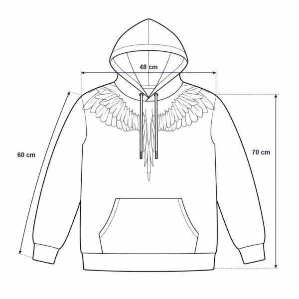 E126X3808_measured_1783351007833 (M) Hoodie de Luxo Burlon com Estampa de Asas - Preto