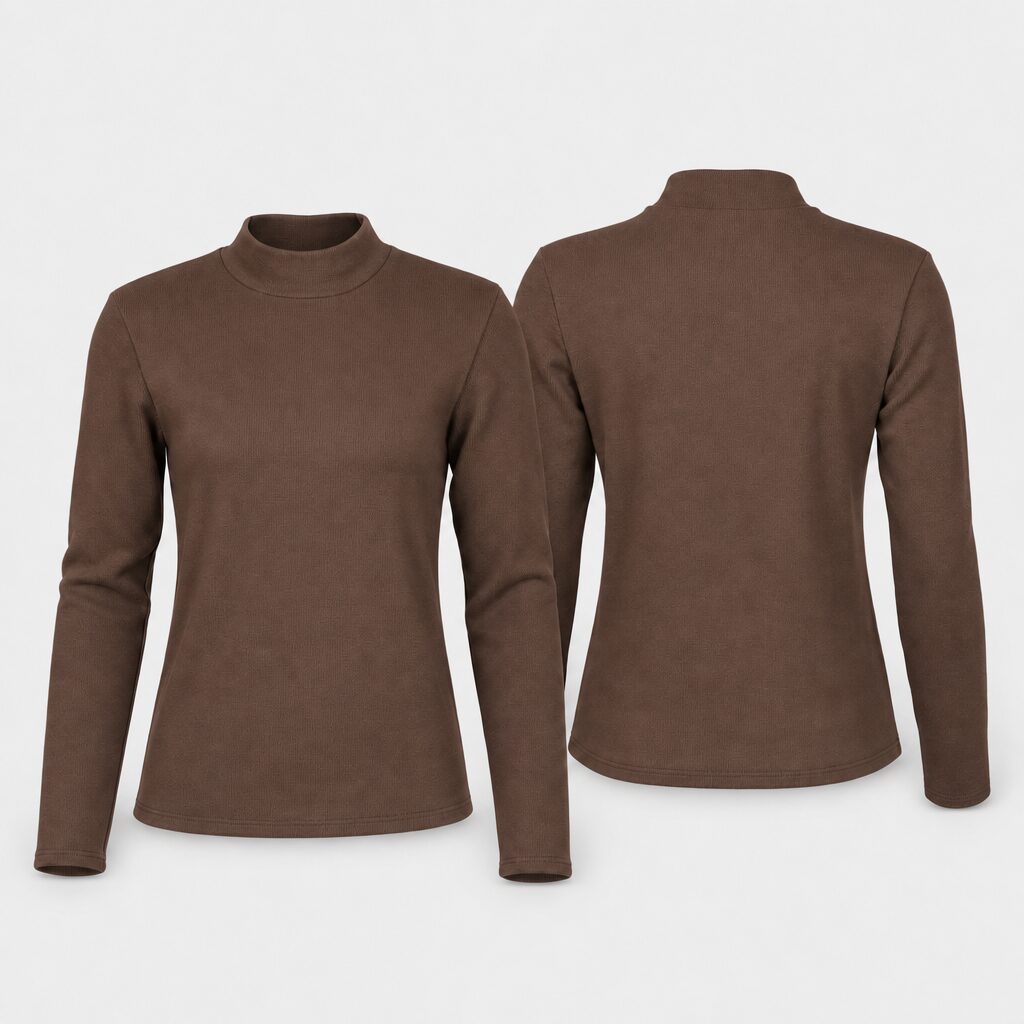 (S) Camisola de Manga Comprida com Gola Alta - Cinza