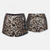 (S) Calções com Lantejoulas Padrão Leopardo - Multicolor