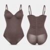 (L) Body com Alças Ajustáveis Elástico - Castanho