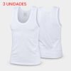 (M) x3 Camisolas Baiouniao Sem Mangas - Branco