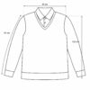 (XL) Camisola com Gola em V e Manga Comprida às Riscas - Preto