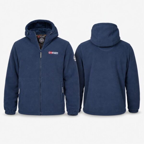 (XXL) Casaco Outdoor Norway com Capuz e Fecho Zip - Azul
