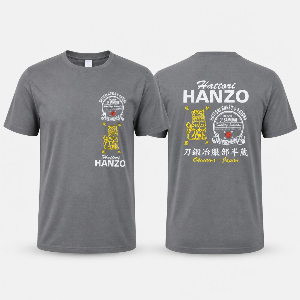 (L) T-shirt Hattori Hanzo Estampada - Cinzento