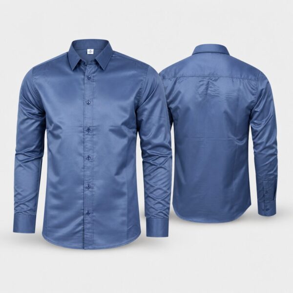 (M) Camisa Manga Comprida com Botões - Azul