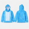 (110) Sweatshirt com Capuz Padrão Escamas - Azul