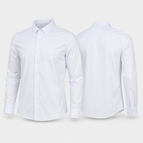 (M) Camisa de Manga Comprida com Gola Clássica - Branco