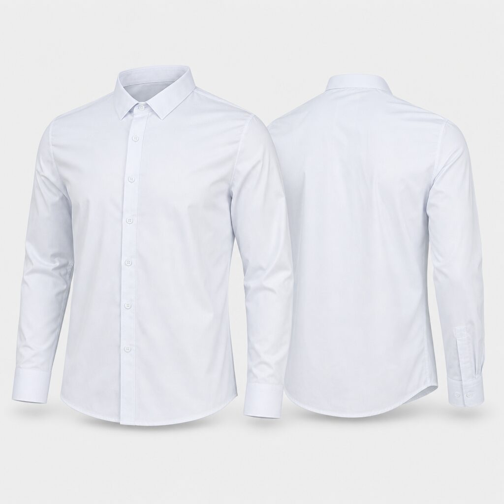 (M) Camisa de Manga Comprida com Gola Clássica - Branco