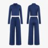 (S) Conjunto de Gola Alta e Calças com Cordão - Azul
