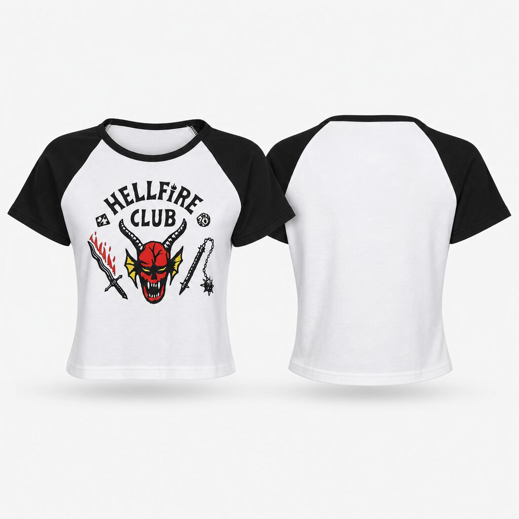 (S) T-shirt Hellfire Club Manga Curta - Branco e Preto