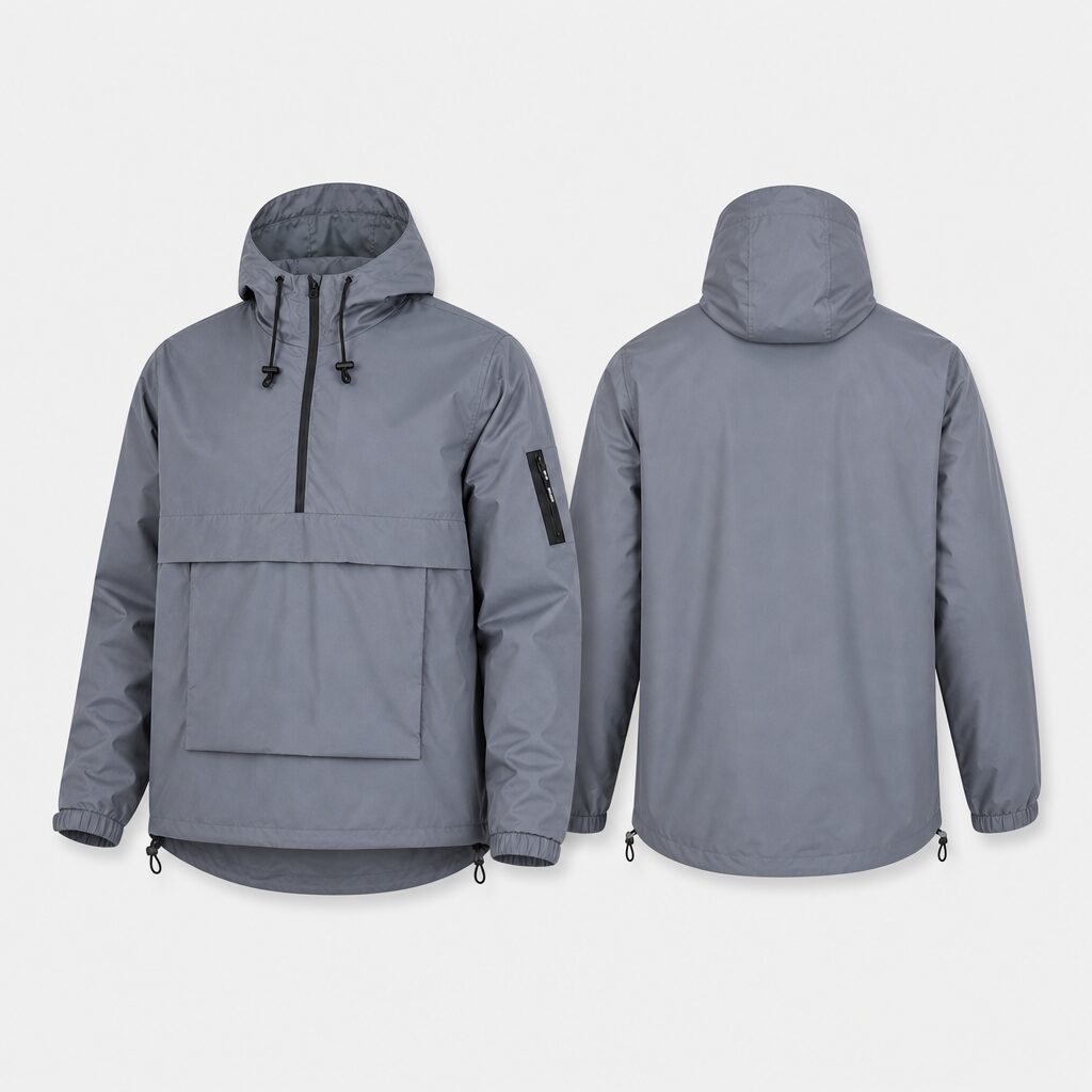 (XL) Casaco Puffit com Capuz e Bolso Frontal - Cinza