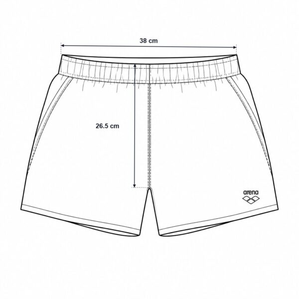 E126X3867_measured_1784127401468 (L) Calções Arena Fundamentals X-Short - Preto e Branco