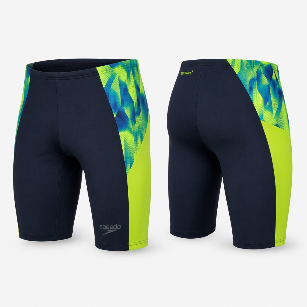 (38) Calções Speedo Eco Endurance+ com Padrão Geométrico - Preto e Verde